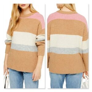 Topshop Oversize Stripe Crewneck Sweater